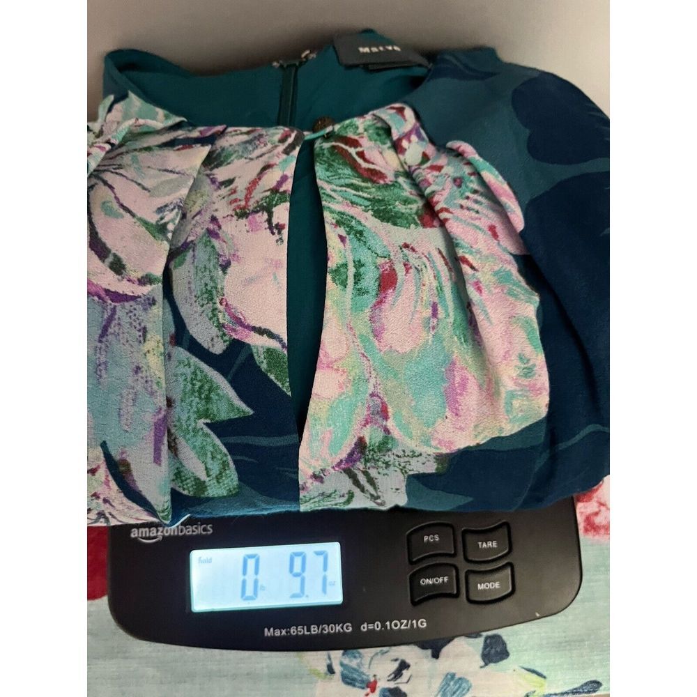 Anthropologie Maeve Floral Fit N Flare Cold‎ Shoulder Turquoise Dress Sz 6 $138 - Picture 15 of 15